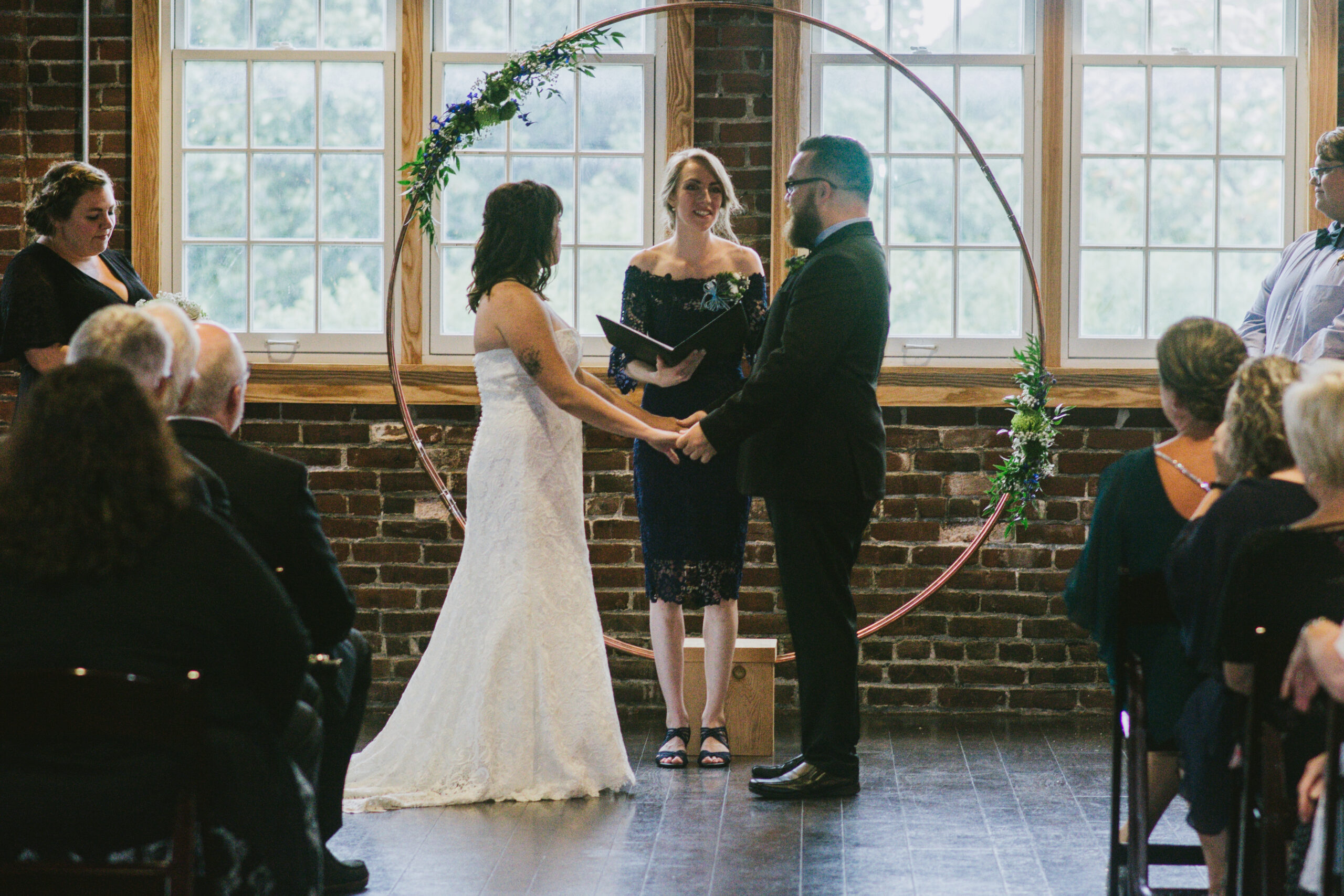 Tinker House Arch Backdrop Wedding Ceremony
