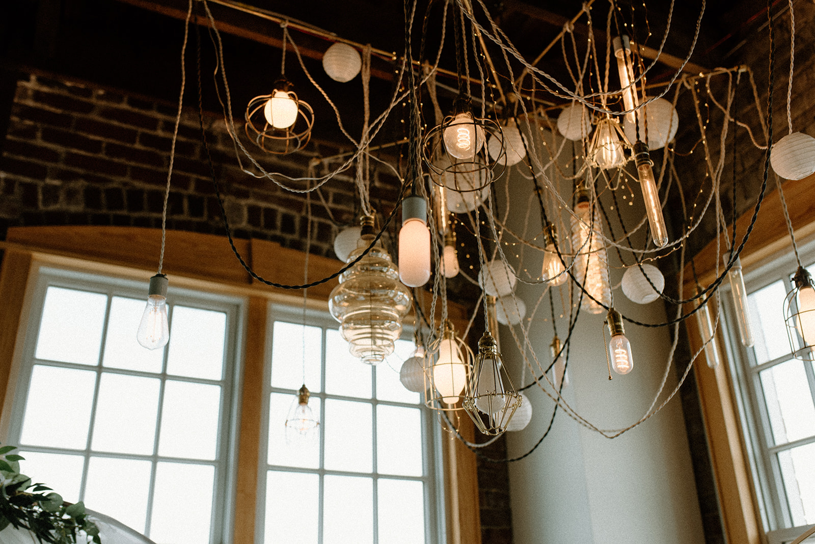 Bridal suite at Tinker House with vintage furniture and plants